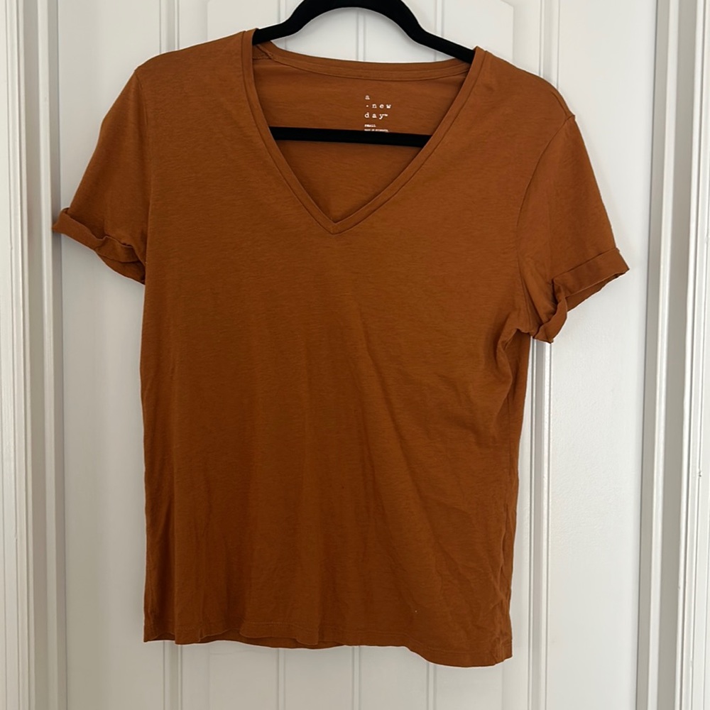 A New Day Mustard V -Neck